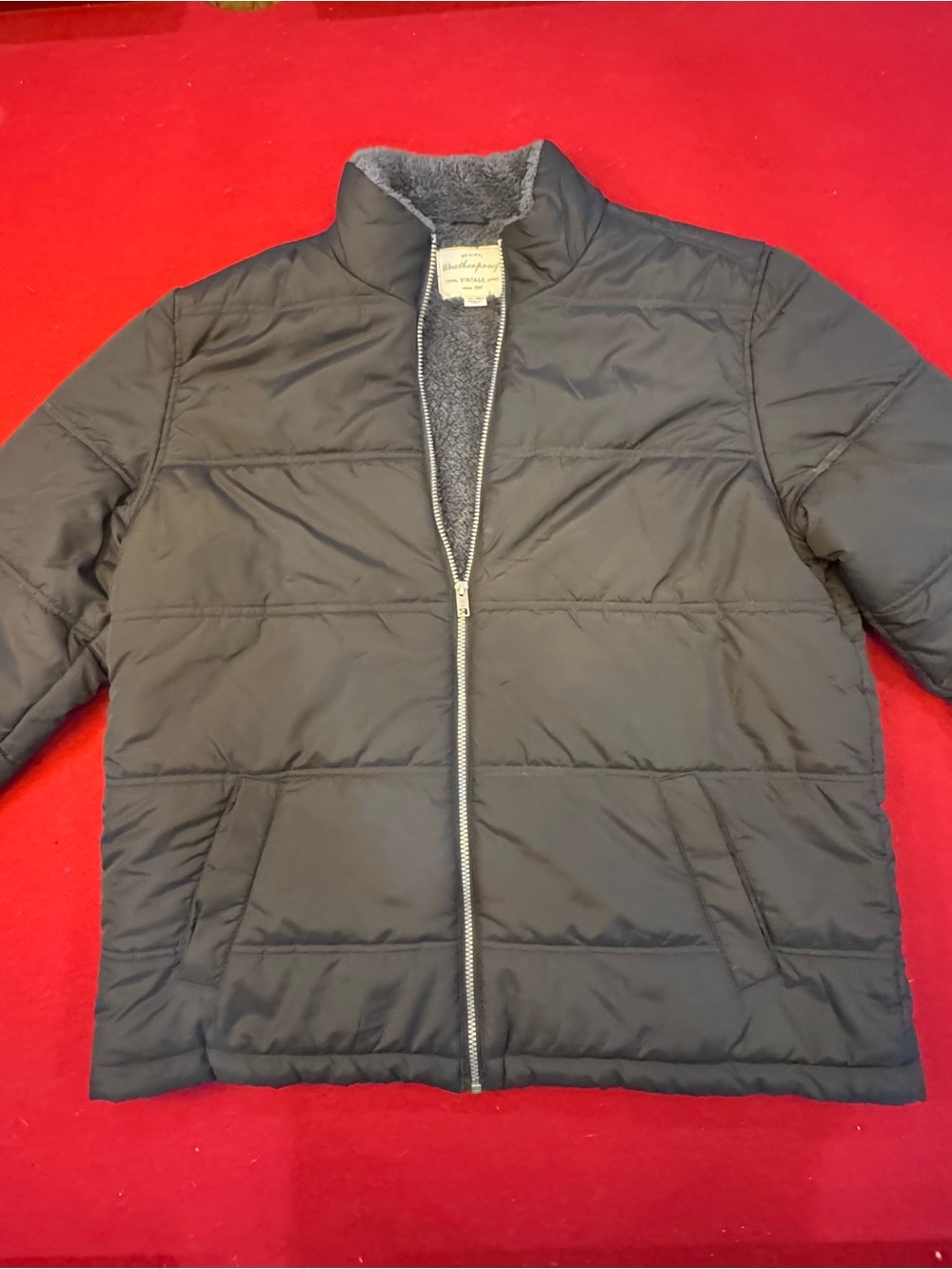 Weatherproof Brand XXL Men's Black Puffer Jacket with Sherpa Lining